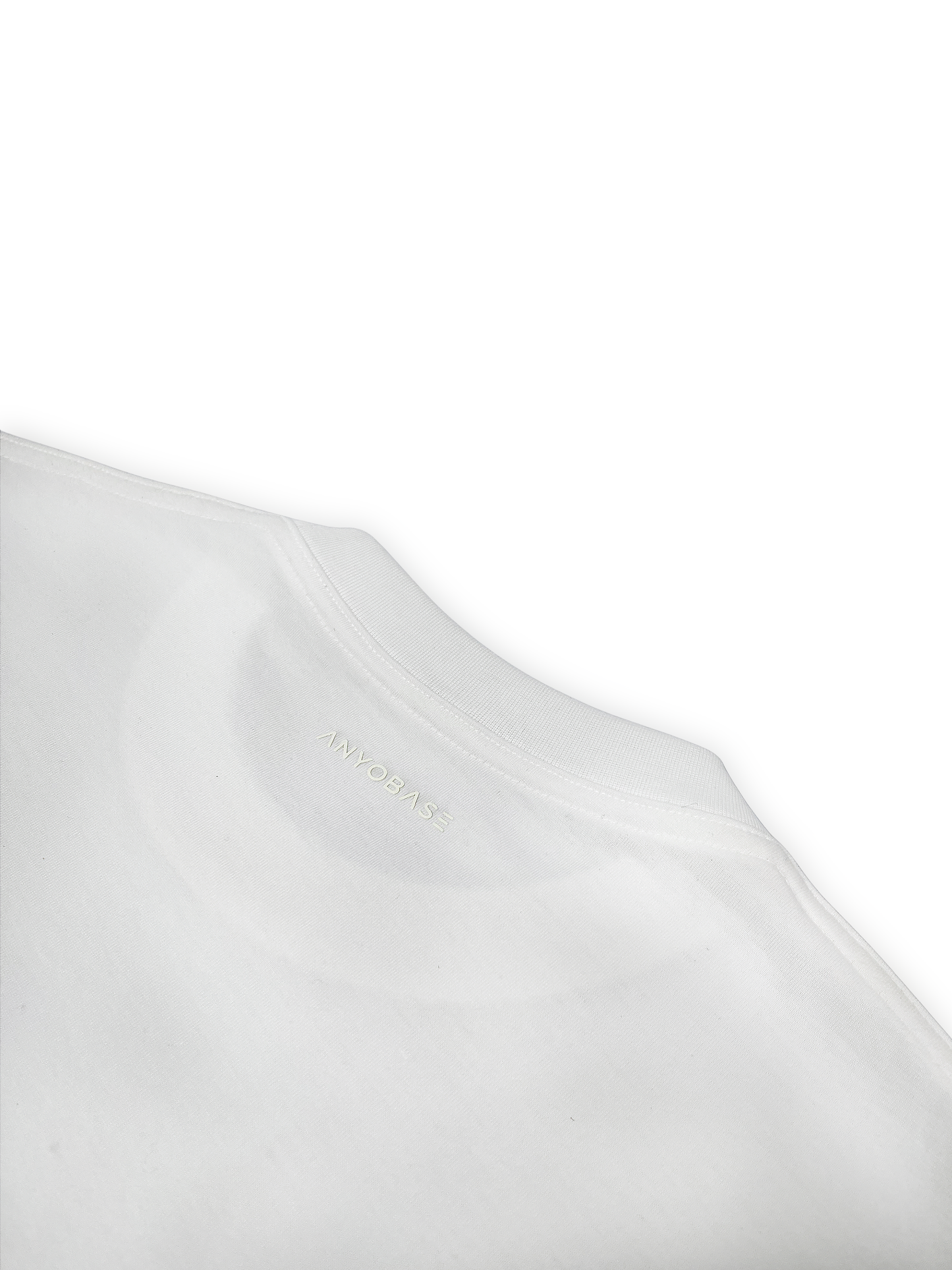 ANYOBASE Core Tee in Off-White featuring a tonal back-neck logo.